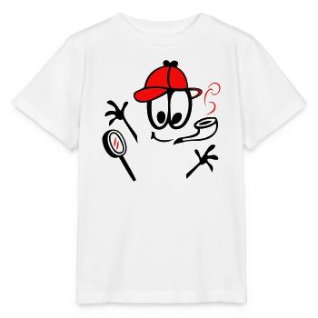 Detektiv mit Pfeife - Stanley/Stella Kinder T-Shirt MINI CREATOR  - Weiß - Vorne - Maike (125cm)