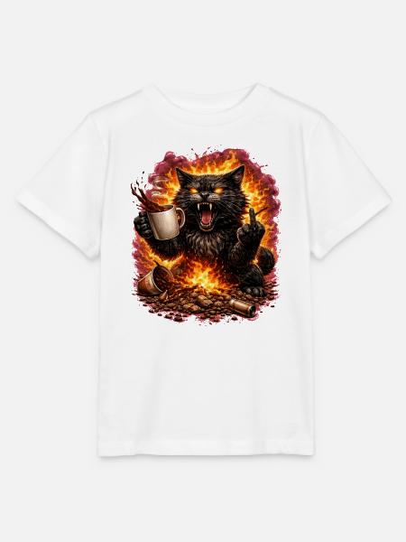 Feuerkatze Kaffee-Trotz - Stanley/Stella Kinder T-Shirt MINI CREATOR  - Weiß