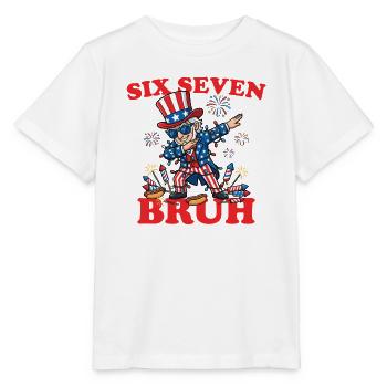 Six Seven Bruh 4. Juli Dabbing 6-7 4. Juli - Stanley/Stella Kinder T-Shirt MINI CREATOR  - Weiß - Vorne - Maike (125cm)