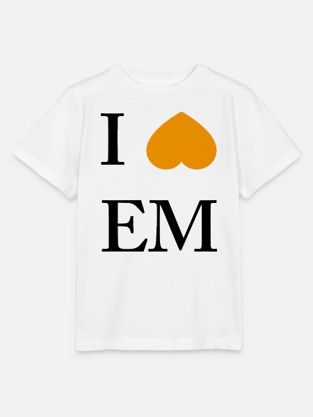 Orangener Herzakzent im Minimal-Style - Stanley/Stella Kinder T-Shirt MINI CREATOR - Weiß