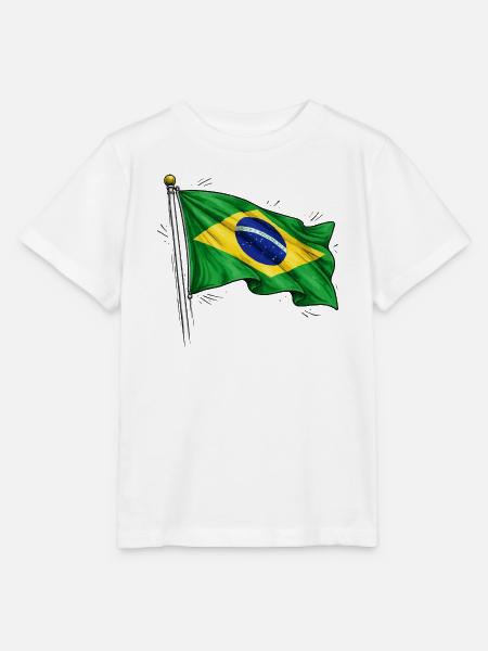 Brasilien Flagge - Stanley/Stella Kinder T-Shirt MINI CREATOR - Weiß