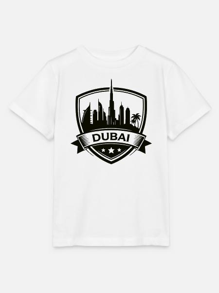 Dubai Skyline Shield - Stanley/Stella Kinder T-Shirt MINI CREATOR - Weiß