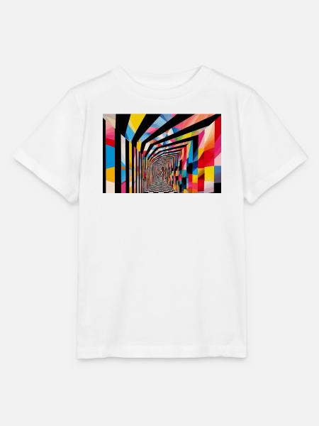 Farbenfroher geometrischer Tunnel - Stanley/Stella Kinder T-Shirt MINI CREATOR  - Weiß