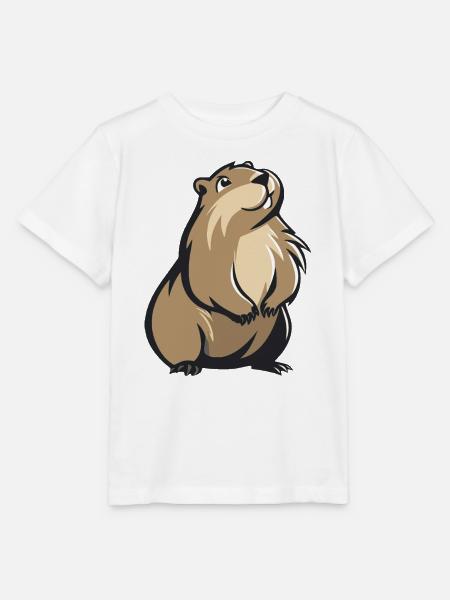 süßes Murmeltier - Stanley/Stella Kinder T-Shirt MINI CREATOR - Weiß