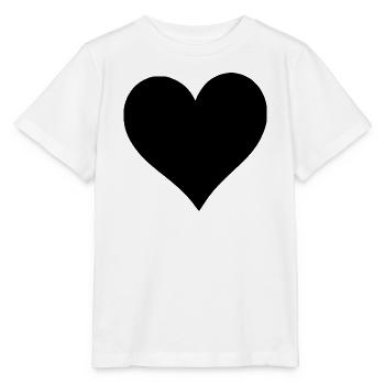 Black Heart Valentine's Day Gift - Stanley/Stella MINI CREATOR Kids’ T-Shirt - white - Front - Maike (125cm)