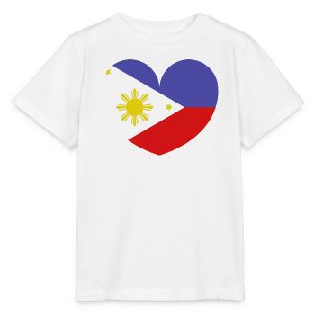 Philippinische Herzflagge - Stanley/Stella Kinder T-Shirt MINI CREATOR  - Weiß - Vorne - Maike (125cm)