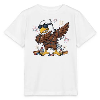 Lustiger dabbender Adler zum 4. Juli - Stanley/Stella Kinder T-Shirt MINI CREATOR  - Weiß - Vorne - Maike (125cm)