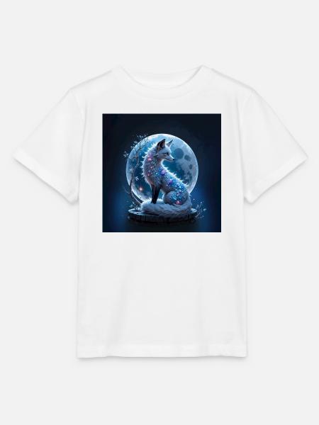 Blauer Edelstein Lunar Fuchs - Stanley/Stella Kinder T-Shirt MINI CREATOR - Weiß
