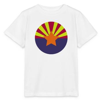 Drapeau rond de l’Arizona - T-shirt bio MINI CREATOR Stanley/Stella Enfant - blanc - Devant - Maike (125cm)