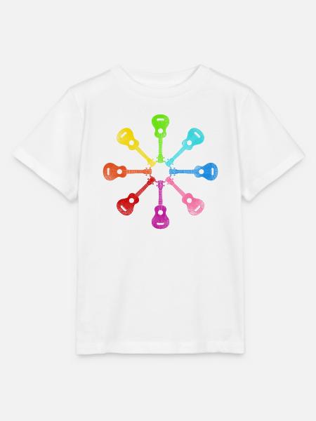 Hawaiian Ukulele Uke Rainbow - Stanley/Stella Kinder T-Shirt MINI CREATOR - Weiß