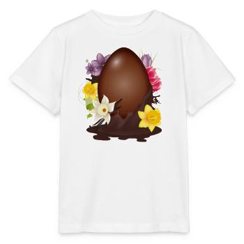Schokoladen-Osterei mit Blumen und Vanille - Stanley/Stella Kinder T-Shirt MINI CREATOR  - Weiß - Vorne - Maike (125cm)