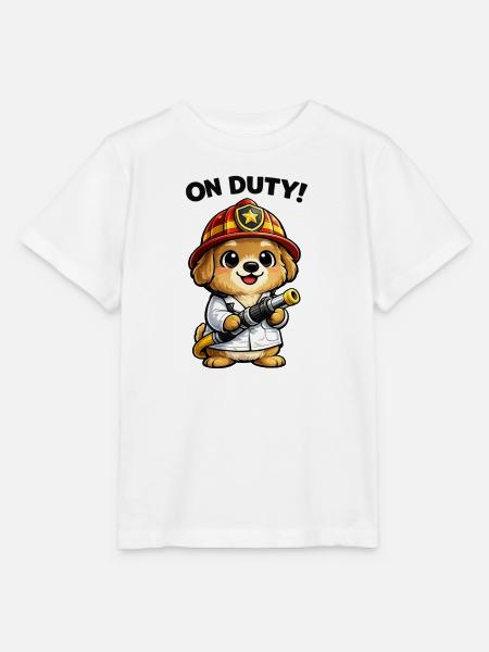 Feuerwehr Hund Logo - Stanley/Stella Kinder T-Shirt MINI CREATOR  - Weiß