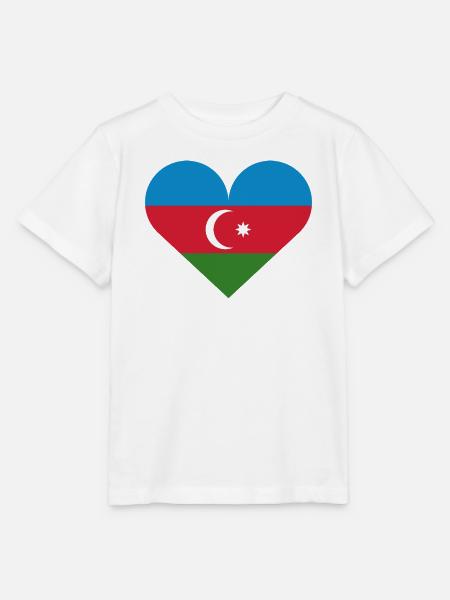 Herzflagge Aserbaidschans - Stanley/Stella Kinder T-Shirt MINI CREATOR - Weiß