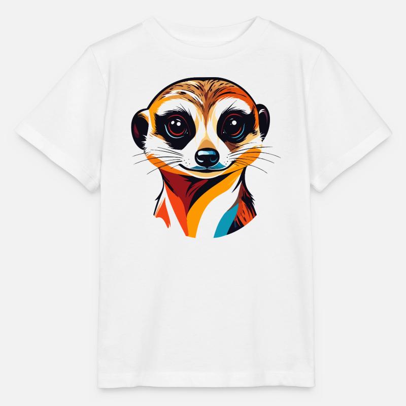 Bunter Erdmännchen Kopf Illustration - Stanley/Stella Kinder T-Shirt MINI CREATOR  - Weiß
