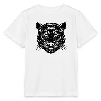 Visage de panthère - T-shirt bio MINI CREATOR Stanley/Stella Enfant - blanc - Devant - Maike (125cm)