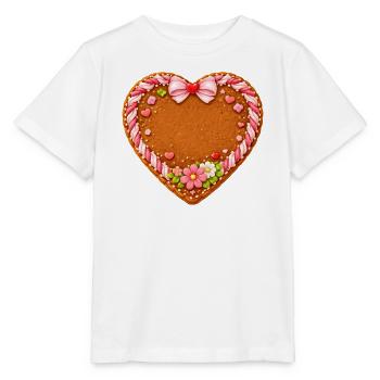 Lebkuchenherz Motiv zum Selbstbeschriften - Stanley/Stella Kinder T-Shirt MINI CREATOR  - Weiß - Vorne - Maike (125cm)