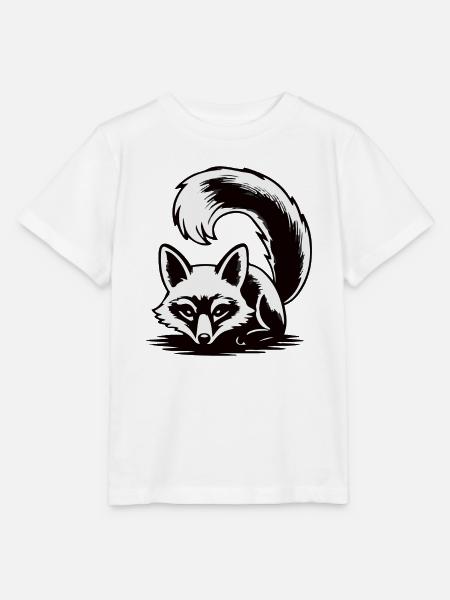 Lunar Fox Silhouette - Stanley/Stella Kinder T-Shirt MINI CREATOR  - Weiß
