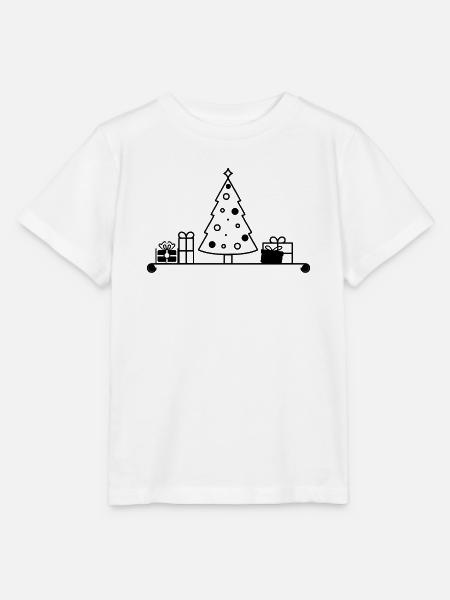 Weihnachtsbaum auf Regal mit Geschenken - Stanley/Stella Kinder T-Shirt MINI CREATOR - Weiß