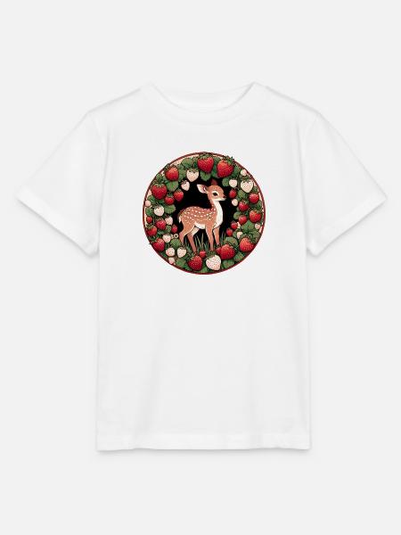 Rehkitz im Erdbeerkranz - Stanley/Stella Kinder T-Shirt MINI CREATOR  - Weiß