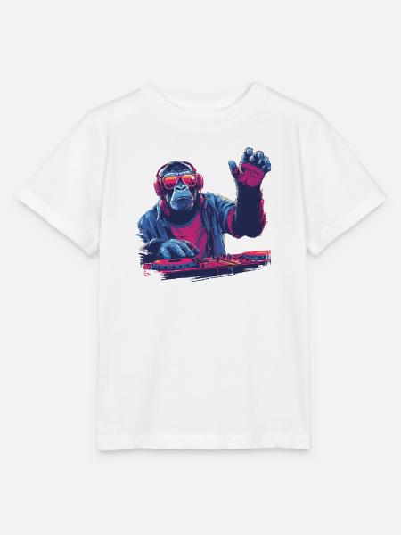 Cooler DJ-Affe - Stanley/Stella Kinder T-Shirt MINI CREATOR - Weiß