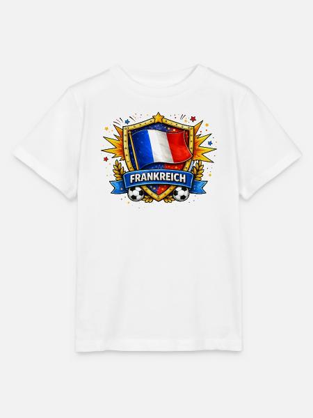 Französische Flagge im Fußballshield - Stanley/Stella Kinder T-Shirt MINI CREATOR - Weiß