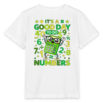 Cheerful Calculator Numbers - Stanley/Stella MINI CREATOR Kids’ T-Shirt - white - Front - Maike (125cm)