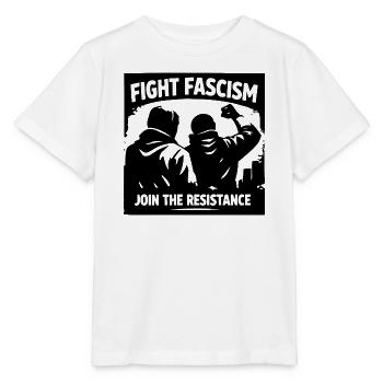 Combattez le fascisme – Rejoignez la Résistance | Antifascisme - T-shirt bio MINI CREATOR Stanley/Stella Enfant - blanc - Devant - Maike (125cm)