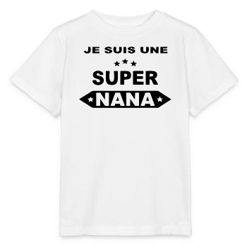 Je suis une super nana - T-shirt bio MINI CREATOR Stanley/Stella Enfant - blanc - Devant - Maike (125cm)