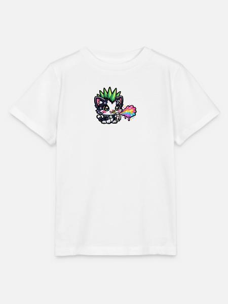 Punkkätzchen Neon Sprühfarben - Stanley/Stella Kinder T-Shirt MINI CREATOR - Weiß