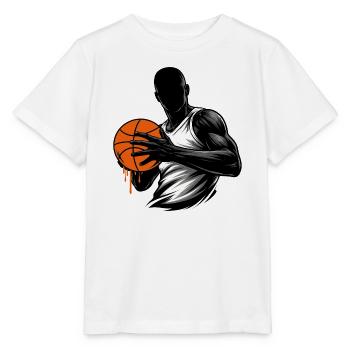 Basketball player with ball - Stanley/Stella MINI CREATOR Kids’ T-Shirt - white - Front - Maike (125cm)