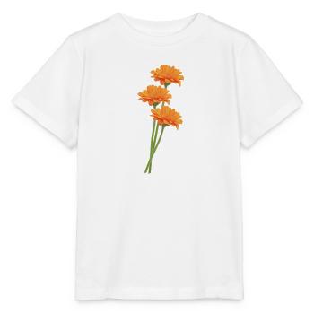 Orange Gerbera Trio - T-shirt bio MINI CREATOR Stanley/Stella Enfant - blanc - Devant - Maike (125cm)
