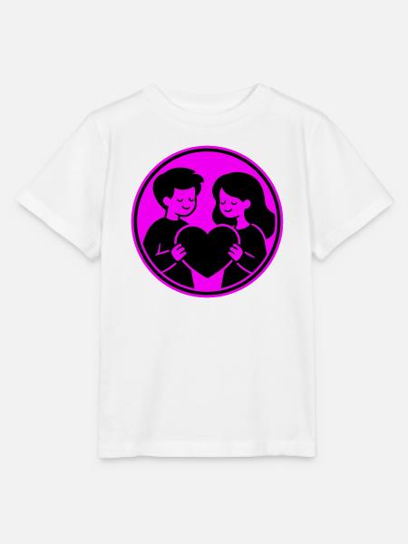 Paar Herz Beziehung - Stanley/Stella Kinder T-Shirt MINI CREATOR - Weiß