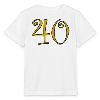 40. 40 YEARS. 40th ANNIVERSARY. 40 YEARS ANNIVERSARY. - Stanley/Stella MINI CREATOR Kids’ T-Shirt - white - Front - Maike (125cm)
