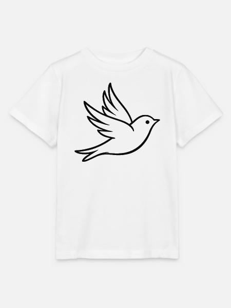 Friedenstaube Silhouette - Stanley/Stella Kinder T-Shirt MINI CREATOR - Weiß