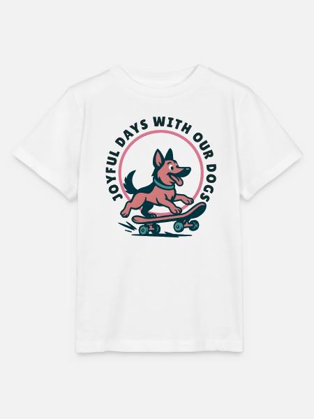 Zitat zum Schlittschuh-Deutschen Schäferhund 2026 - Stanley/Stella Kinder T-Shirt MINI CREATOR - Weiß