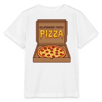 Relationship Status Pizza - Anti Valentine Gift - Stanley/Stella Kinder T-Shirt MINI CREATOR  - Weiß - Vorne - Maike (125cm)