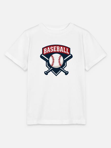 Baseball Emblem Schild mit Ball - Stanley/Stella Kinder T-Shirt MINI CREATOR  - Weiß