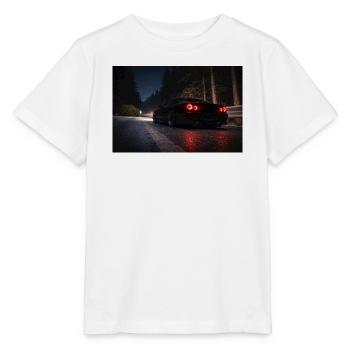Nachtsportwagen auf der Straße - Stanley/Stella Kinder T-Shirt MINI CREATOR  - Weiß - Vorne - Maike (125cm)