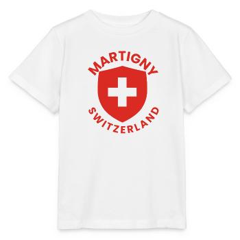 Martigny Swiss Shield - Stanley/Stella MINI CREATOR Kids’ T-Shirt - white - Front - Maike (125cm)