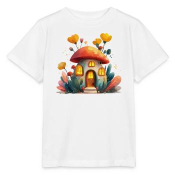 Pilzhäuschen Waldleuchten Fantasie - Stanley/Stella Kinder T-Shirt MINI CREATOR  - Weiß - Vorne - Maike (125cm)