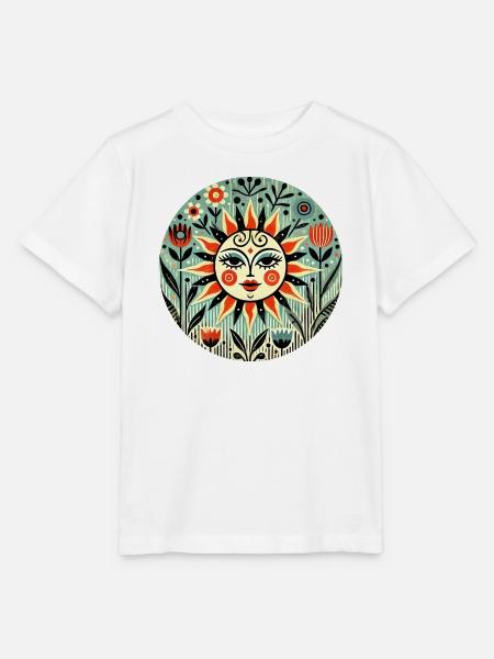 Sun Folk Bloom Circle - Stanley/Stella Kinder T-Shirt MINI CREATOR - Weiß
