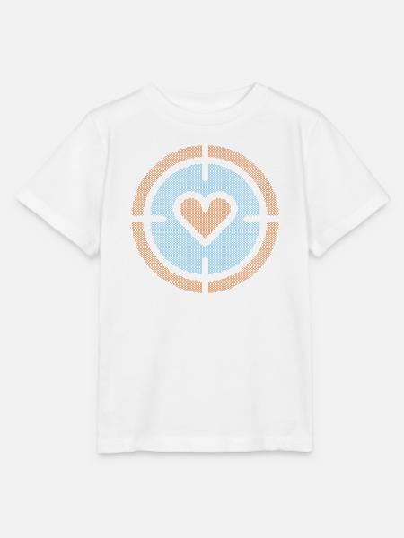 Herz im Ziel-Emblem, Wabenmuster - Stanley/Stella Kinder T-Shirt MINI CREATOR  - Weiß