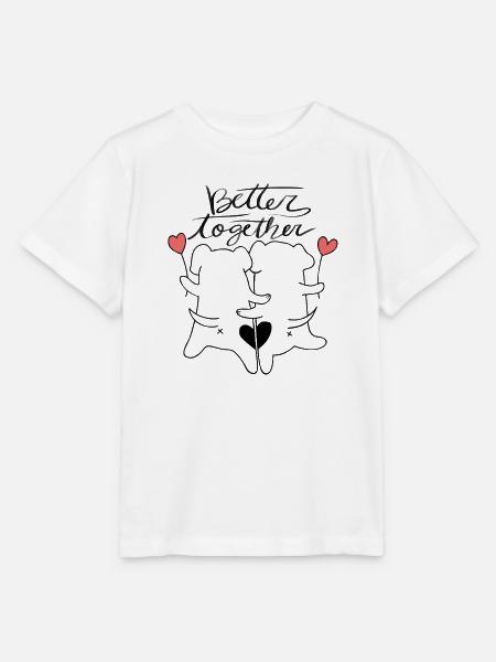 Nettes Paar Liebe Illustration - Stanley/Stella Kinder T-Shirt MINI CREATOR - Weiß
