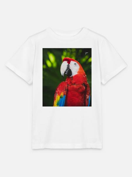Tropische Farben des Macau-Aras - Stanley/Stella Kinder T-Shirt MINI CREATOR  - Weiß