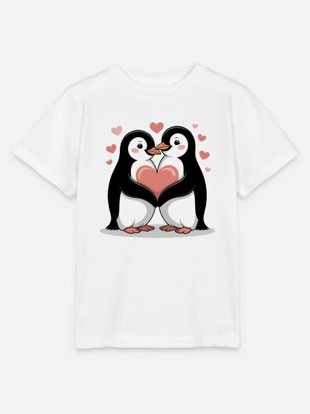 Pinguin Paar Valentinstag - Stanley/Stella Kinder T-Shirt MINI CREATOR - Weiß