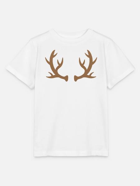 Braune Hirschgeweih-Silhouette - Stanley/Stella Kinder T-Shirt MINI CREATOR  - Weiß
