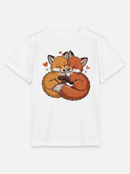 Zwei Füchse Umarmung - Stanley/Stella Kinder T-Shirt MINI CREATOR - Weiß