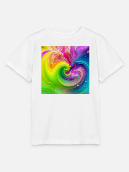 Farbwirbel Neon Regenbogen - Stanley/Stella Kinder T-Shirt MINI CREATOR - Weiß
