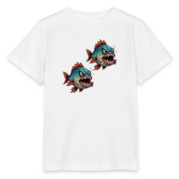 Piranha Deep Sea Fighter - Stanley/Stella MINI CREATOR Kids’ T-Shirt - white - Front - Maike (125cm)