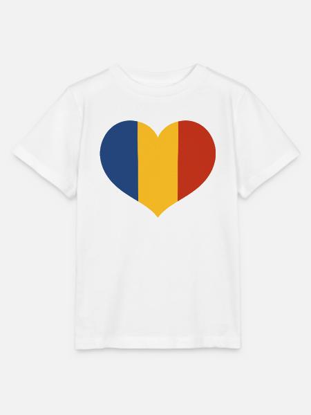 Rumänisches Flaggenherz - Stanley/Stella Kinder T-Shirt MINI CREATOR - Weiß